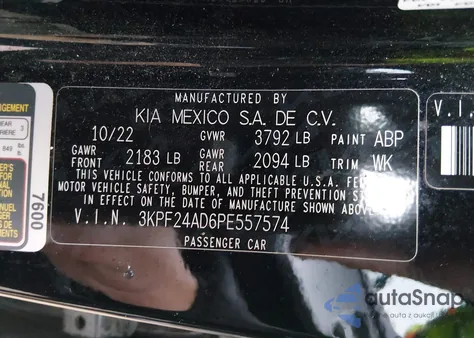 2023 Kia Forte Lx from USA, damaged, VIN 3KPF24AD6PE557574